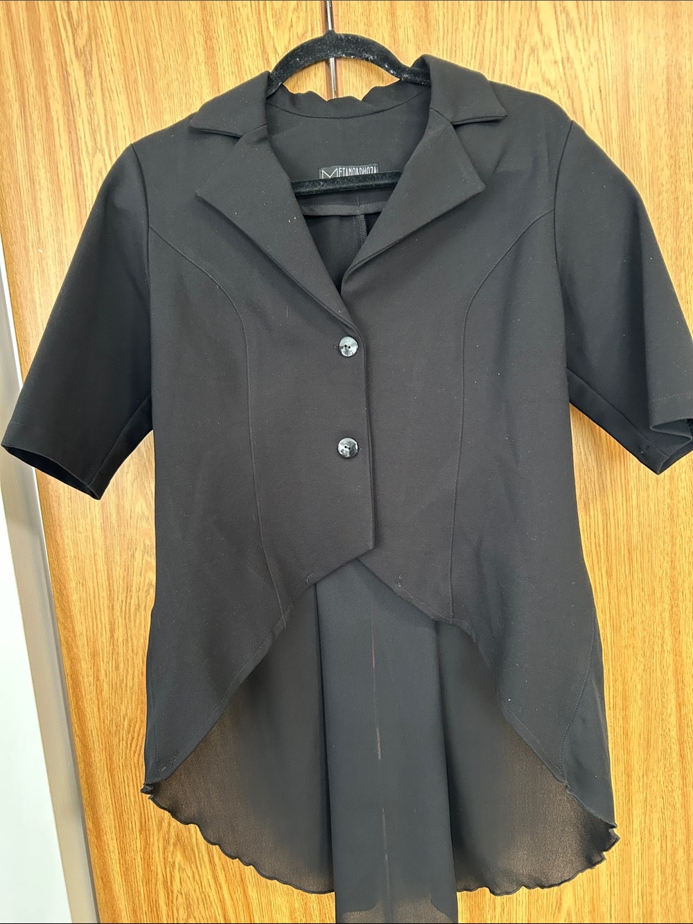 Black Short-Sleeve Tailored Jacket - MFFERNANDIINI